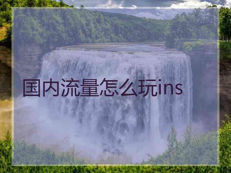 国内流量怎么玩ins