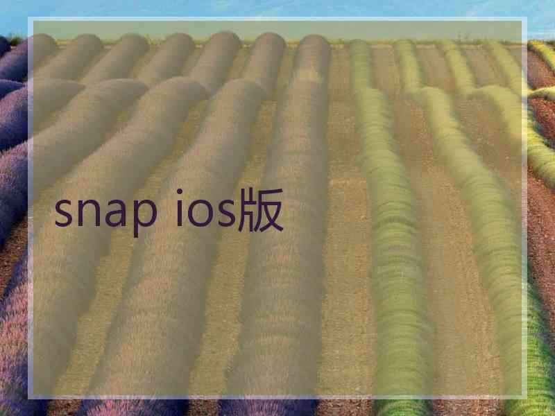 snap ios版