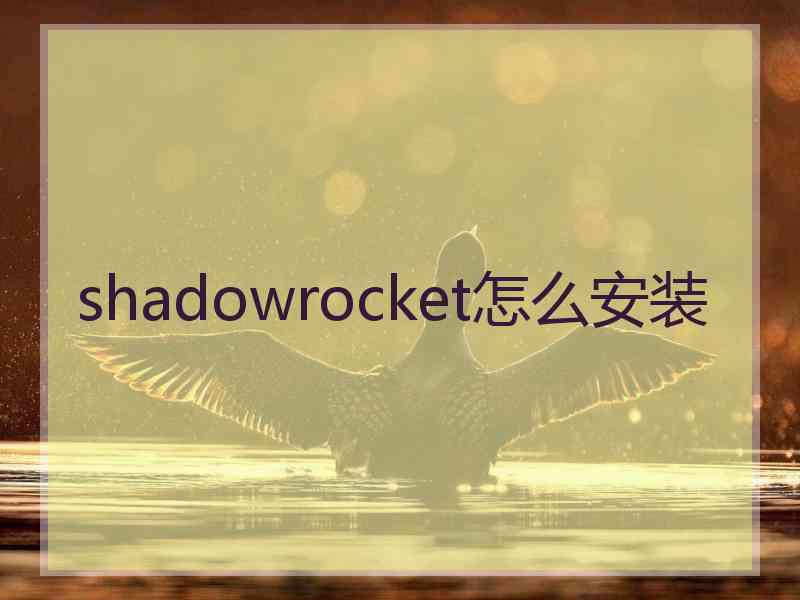 shadowrocket怎么安装