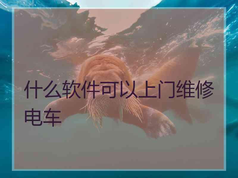 什么软件可以上门维修电车