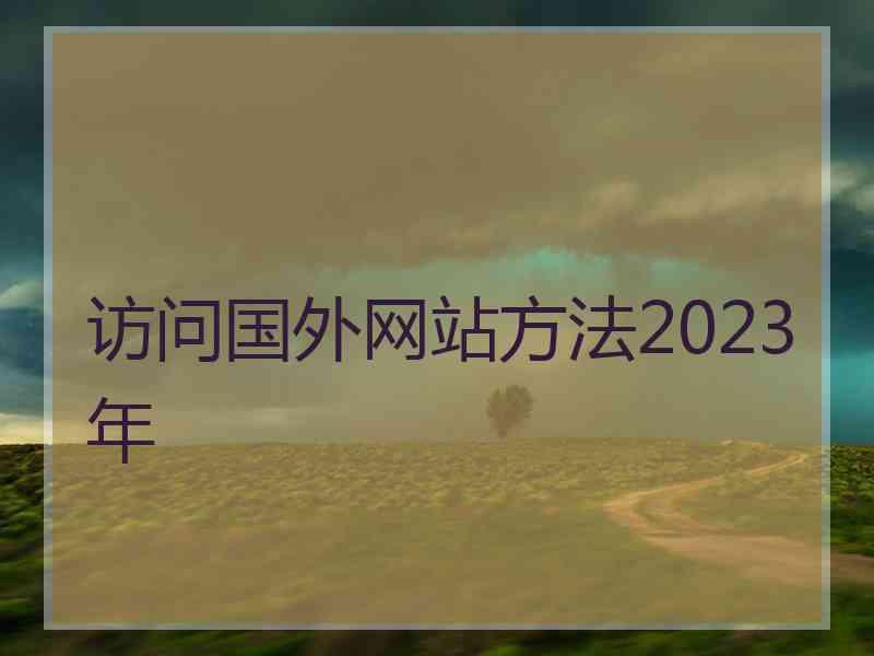 访问国外网站方法2023年