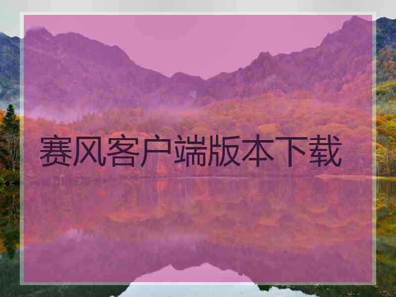 赛风客户端版本下载